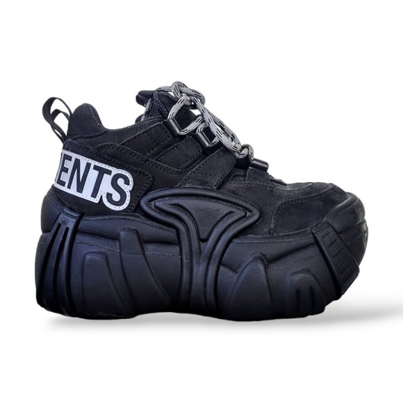 Vetemens x Swear collab chunky platform black leather sneakers - Picture 3 of 16